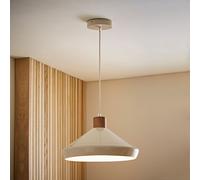 Parker Gloss with Walnut Wood Dome Adjustable Ceiling Pendant Light ValueLights Cream One Size