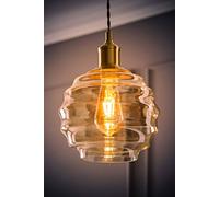 ValueLights Patty Champagne Glass Easy Fit Pendant Lamp Shade and Bulb