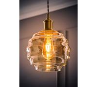Valuelights Patty Champagne Bubble Glass Easy Fit Ceiling Lamp Shade And Bulb (D)22Cm