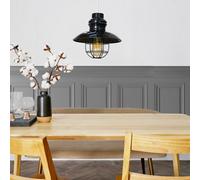 Valuelights Penglai Black Ceiling Pendant Shade And B22 Pear Led 4W Warm White 2700K Bulb