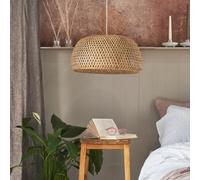 Valuelights Perugia Natural Bamboo Lattice Domed Ceiling Pendant/floor Lamp Light Shade - Includes 10W Led Gls Bulb 3000K