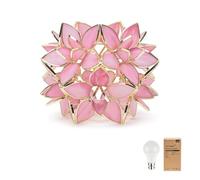 ValueLights | Pink Easy Fit Glass Flower Pendant Ceiling/Table Lampshade | Lamp Shades, Home Décor & Improvement Essential | Includes Bulb [3000K Warm White]