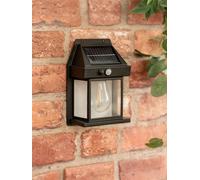 ValueLights | Pack of 4 Black Lantern Solar Fence Lights, PIR Motion Sensor Security Wall Garden Solar Lights | Outdoor Lights, Home Décor & Improvement Essential
