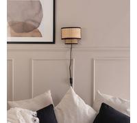 ValueLights | Plug in Natural Rattan Wall Light, Easy Fit Wicker Cane Wall Lamp | Wall Lamps & Sconces, Home Décor & Improvement Essential