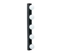 ValueLights | Plug in Matt Black Hollywood Make Up Dressing Table Light Wall with Glass Globe Lamp Shades | Vanity Lighting Fixtures, Home Décor & Improvement Essential | Includes Bulb