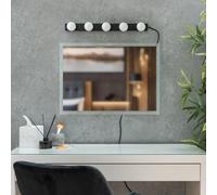 ValueLights | Plug in Matt Black Hollywood Make Up Dressing Table Light Wall with Glass Globe Lamp Shades | Vanity Lighting Fixtures, Home Décor & Improvement Essential | Includes Bulb
