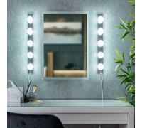 Valuelights Plug In Silver Chrome Hollywood Make Up Dressing Table Vanity Wall Light Glass Globe Lamp Shade - Bulbs Included