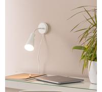 ValueLights | Plug in White Flexible Gooseneck Wall Lights | Reading Lights, Home Décor & Improvement Essential | Pair of 2