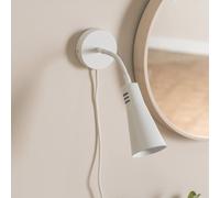 Valuelights Edwards Pair Of - Plug In White Flexible Gooseneck Easy Fit Adjustable Wall Lights