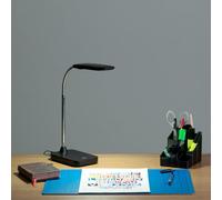 ValueLights Polaris Gloss Black Desk Table Lamp - Size: 54 x 10 x 16cm - Wilko