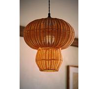 Portobello Natural Rattan Mushroom Easy Fit Ceiling Lamp Shade with LED Bulb ValueLights Natural One Size