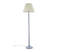 ValueLights | Powder Blue Bobbin Stem Standing Floor Lamp with Pink Aztec Pleated Shade | Floor Lamps & Torchieres, Home Décor & Improvement Essential | Includes Bulb
