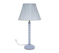Bobbins Powder Blue Table Lamp with Tapered Fabric Pleasted Shade and LED Bulb ValueLights Blue One Size