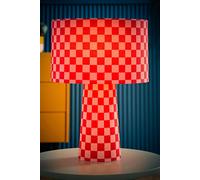 ValueLights | Pritchard Pink Checkerboard Drum Shade Full Fabric Table Lamp with LED Bulb | Table Lamps, Home Décor & Improvement Essential | Included LED Bulb