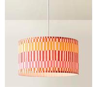 ValueLights Rae Large Stripe Multicolour Pleated Drum Ceiling Lamp Shade