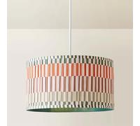 ValueLights Rae Large Stripe Natural Pleated Drum Ceiling Lamp Shade