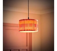 Valuelights Rae Pleated Stripe Multicolour Drum Easy Fit Light Lamp Shade And Bulb Multi