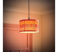 Rae Pleated Stripe Multicolour Drum Easy Fit Light Lamp Shade and Bulb ValueLights Multi Large