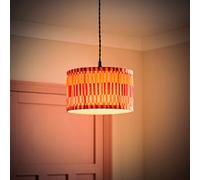 Valuelights Rae Small Stripe Multicolour Pleated Drum Ceiling Lamp Shade And Bulb (D)25Cm
