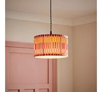 Valuelights Rae Small Stripe Multicolour Pleated Drum Ceiling Lamp Shade (D)25Cm