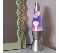 Valuelights Razzo Led White And Purple With Silver Base Retro Lava Lamp Desk Table Light
