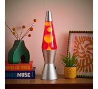 Valuelights Razzo Led White And Red With Silver Base Retro Lava Lamp Desk Table Light