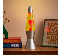 Valuelights Razzo Led Yellow And Red With Silver Base Retro Lava Lamp Desk Table Light
