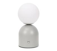 ValueLights | Rechargeable Touch Button Table Lamp with Opal Globe Lampshade, Portable Cordless Light - Oyster Grey | Table Lamps & Home Improvements Essential