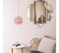 ValueLights | Pink Easy Fit Glass Flower Pendant Ceiling/Table Lampshade | Lamp Shades, Home Décor & Improvement Essential | Includes Bulb [3000K Warm White] | 21cm Shade Width