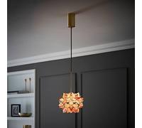 Reine Glass Flower Shade Brushed Gold Thread Ceiling Pendant Light ValueLights Pale Pink One Size