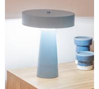 Valuelights Remi Compact Size Blue Metal Bedside Table Lamp With Lampshade Bedroom Light - Bulb Included