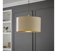 Valuelights Reni Beige & Gold Inner Drum Ceiling Lamp Shade (D)45Cm