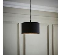 Valuelights Reni Black Fabric Drum Ceiling Lamp Shade (D)25Cm