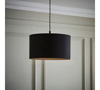 Valuelights Reni Black Fabric Drum Ceiling Lamp Shade (D)35Cm
