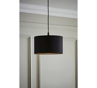 Valuelights Reni Black Fabric Easy Fit Drum Ceiling Lamp Shade Black Medium