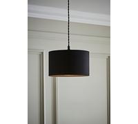 MiniSun | Medium Modern Black Fabric Drum Light Shade | Lamp Shades, Home Décor & Improvement Essential | 350mm Shade Width