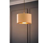 Reni Black Fabric with Metallic Gold Inner Pendant Ceiling Lamp Shade and Bulb ValueLights Black 6 inches