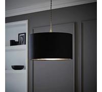 Valuelights Reni Black & Silver Inner Drum Ceiling Lamp Shade (D)35Cm