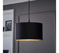 Valuelights Reni Black Velvet Drum Ceiling Lamp Shade (D)25Cm