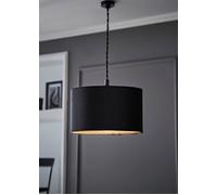 MiniSun | Medium Modern Black Velvet Drum Light Shade | Lamp Shades, Home Décor & Improvement Essential