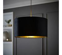 ValueLights | Reni Large Pendant Shade with Black Velvet & Gold Inner | Shades, Home Décor & Improvement Essential | 450mm Shade Width
