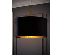 Valuelights Reni Black Velvet With Gold Inner Easy Fit Ceiling Lamp Shade And Bulb