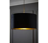 ValueLights Reni Medium Black Velvet with Gold Ceiling Lamp Shade