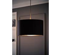ValueLights | Reni Medium Pendant Shade Black & Chrome Inner with Warm White Bulb | Shades, Home Décor & Improvement Essential | Light Bulb Included | 350mm Shade Width