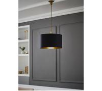 MiniSun | Large Modern Black and Gold Drum Light Shade | Pendant Lights, Home Décor & Improvement Essential