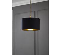 Valuelights Reni Black With Metallic Gold Inner Easy Fit Drum Ceiling Lamp Shade Black Small