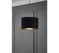 MiniSun | Large Modern Black and Gold Drum Light Shade | Pendant Lights, Home Décor & Improvement Essential | 35cm Shade Width