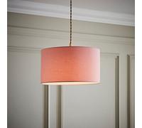 Valuelights Reni Blush Fabric Drum Ceiling Lamp Shade (D)35Cm