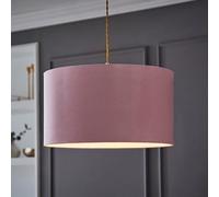 MiniSun | Large Modern Blush Pink Velvet Drum Light Shade | Lamp Shades, Home Décor & Improvement Essential | 45cm Shade Width