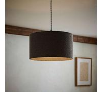MiniSun | Medium Modern Charcoal Grey Boucle Drum Light Shade | Lamp Shades, Home Décor & Improvement Essential | 35cm Shade Width